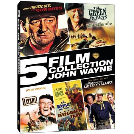 5 Film Colllection: John Wayne - The Cowboys / The Green Berets / Hatari! / The Telegraph Trail / The Man Who Shot Liberty Valance