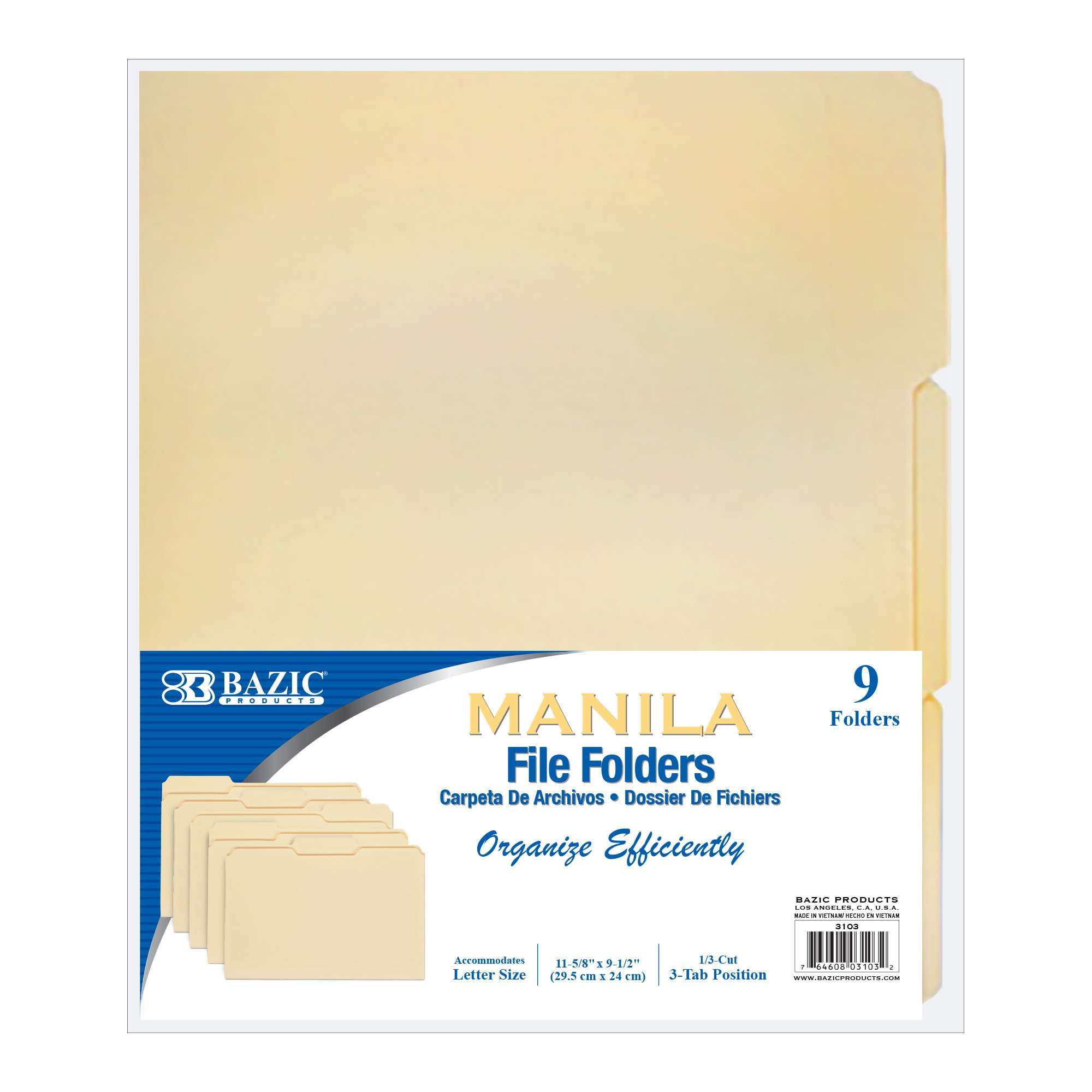 Manila Pendaflex 1/3 Tab Anti-Mold and Mildew File Folders Letter, 100 ct. 