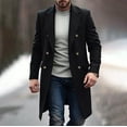 thumbnail image 2 of LWITHSZG Trench Coat Men Vintage Fashion Notch Lapel Double Breasted Wool Coats Long Sleeve Going Out Tops Fall Winter Jackets Size XL, 2 of 10
