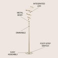 thumbnail image 3 of JONATHAN Y Scribble 60.5" Modern Dimmable Metal Integrated LED Floor Lamp, Gold, JYL7027B, 3 of 6