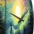 thumbnail image 3 of Designart "Aurora Borealis Aurora Euphony VII" Aurora Borealis Oversized Wall Clock, 3 of 5