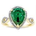 thumbnail image 2 of Star K � Vintage Look Halo Large 11x8 Pear Shape Simulated Emerald Ring, 2 of 9