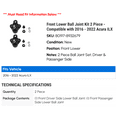 thumbnail image 2 of Front Lower Ball Joint Kit 2 Piece - Compatible with 2016 - 2022 Acura ILX 2017 2018 2019 2020 2021, 2 of 2