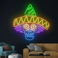 thumbnail image 4 of Handmadetneonsign Sugar Skull Sombrero Hat Neon Sign, Mexican Skull Wall Art Decor, Bar Wall Decor, 4 of 5