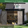 thumbnail image 6 of BaPiPro 8'x4' Lean-to Metal Storage Shed, Outdoor Lockable Shed with Triple Doors & Vents for Garden, Backyard, Patio - Black, 6 of 9