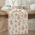 thumbnail image 4 of Christmas Table Runner 13x72 Inch, Pink Merry Christmas Trees Table Decors for Seasonal Winter Xmas Holiday Farmhouse Home Kitchen Dining Party, 4 of 7