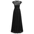 thumbnail image 4 of HNMKIU Elegant Dresses for Women Evening Gown Neck Floral Lace Formal Wedding Long Maxi Dress Black,M, 4 of 5
