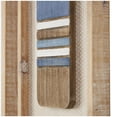 thumbnail image 6 of DecMode Brown Wood Paddle Wall Decor with Blue Accents and Chevron Patterned Background (2 Count), 6 of 13