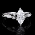 thumbnail image 2 of Diiro Marquise Cut Moissanite Diamond Ring 14K Vermeil Yellow Gold Floral Side Stones Engagement Wedding Anniversary Best Jewelry Gift, 2 of 6