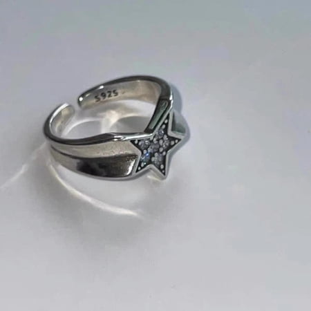y2k women's pentagram irregular retro personality ring