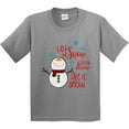 thumbnail image 3 of Inktastic Christmas Let It Snow Cute Snow Man with Snowflakes Youth T-Shirt, 3 of 5