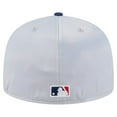 thumbnail image 4 of Men's New Era Gray/Navy Boston Red Sox Satin 59FIFTY Fitted Hat, 4 of 6