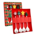 thumbnail image 1 of 4Pcs Santa Claus, Christmas Tree,Christmas Star Spoons Forks Set with Exquisite Paper Box Stainless Steel Silver Xmas Dinner Tableware for Coffee Dessert Tea Milk Spoons Fruit Forks, 1 of 5