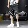 thumbnail image 5 of Pantalones cortos cargo para hombre con cordón, holgados y holgados, pantalones cortos negros anchos para hombre, ropa de verano Harajuku Y2k Vintage 2024, moda para hombre, 5 of 5