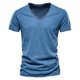 thumbnail image 1 of Camiseta 100% de algodón de calidad de marca para hombre, camisetas con cuello en V y diseño de moda, camisetas sólidas ajustadas, camisetas para hombre, camisetas de manga corta para hombre Tan Jianjun unisex, 1 of 2