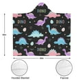 thumbnail image 3 of Wearable Blanket,Black Cartoon Dinosaurs Eggs Stars Pattern Hooded Wearable Flannel Blanket for Adults & Teens,Winter Poncho Shawl Wrap Cape Cozy Anti-Pill,50"x60", 3 of 5