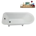 thumbnail image 2 of 62" Streamline N4840CH-BL Soaking Clawfoot Tub and Tray With External Drain in Matte Black and Polished Chrome Clawfeet, 2 of 11