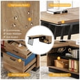 thumbnail image 7 of 71-Inch L-Shaped Executive Desk, Large Office Desk with Cabinet and Shelves, Oak and Black, 7 of 7