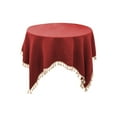 thumbnail image 2 of Rectangular Cotton Linen Tablecloth with Tassels | Waterproof & Oil Resistant | 90x90cm Table Cover for Dining & Coffee Tables | Home Decor, 2 of 6