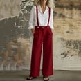 thumbnail image 3 of Gytharion Jumpsuits for Women Solid Color Buttoned Wide-leg Overalls Casual Loose Jumpsuits, 3 of 4