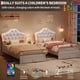 thumbnail image 3 of Yeshouse estructura de cama individual de princesa con cajones de almacenamiento y luces LED, tapizada en terciopelo con botones de cristal, silenciosa y sin necesidad de somier, ideal para niños, 3 of 7
