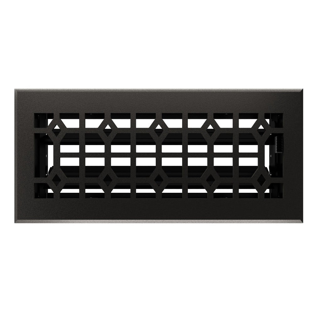 Imperial RG3404 Cast Iron Templar Design Louvered Floor Register - 4inch x 10inch Duct Opening