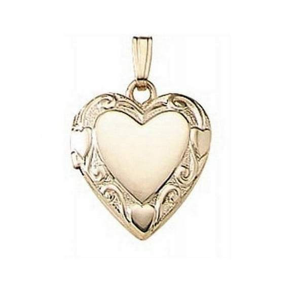 PicturesOnGold.com Solid 14K Yellow Gold Small Heart Locket 1/2 Inch X 1/2 Inch Solid 14K Yellow Gold