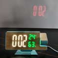 thumbnail image 6 of Fashionable Pattern LED Bedside Alarm Clock with Time Projection Temperature Humidity Display Adjustment Brightness, 6 of 8