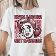 thumbnail image 5 of Even Baddies Get Saddies T-Shirt, Retro Crying Girl Pop Art White Tee for Stylish and Emotional Women, 5 of 7