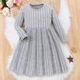 thumbnail image 2 of Tranfacy Robe à Manches Longues pour Filles, Robes pour Filles, Robe d'Hiver à Manches Longues pour Enfants 3-10 Ans, Robe Chandail Unie Décontractée et Chaude, 2 of 6