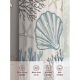 thumbnail image 6 of Blue Coral Sheer Curtains 63 Inch Long 2 Panels, Shell Starfish Nautical Ocean Retro Light Filtering Rod Pocket Curtains, Sheer Voile Drapes for Living Room Bedroom, 52"x63", 6 of 8