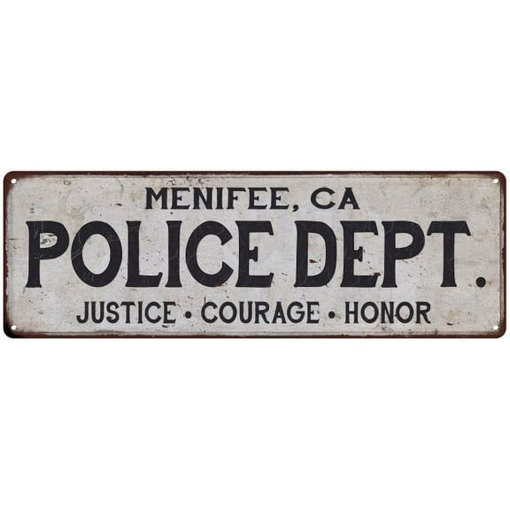 MENIFEE, CA POLICE DEPT. Home Decor Metal Sign Gift 6x18 106180012361