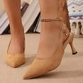 thumbnail image 2 of ShiShine Women's Slingback Kitten Heels Closed Pointed Toe Backless Wedding Party Dress Pumps Shoes, 2 of 9
