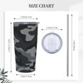 thumbnail image 3 of Camo Tumbler 20oz Grey Stainless Steel Insulated Tumblers with Lid and Straw Travel Coffee Mug Tea Wine Cups Water Bottle Gifts for Women, 3 of 6