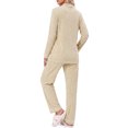 thumbnail image 4 of Weekease Pajama sets for Women Button up Tops Drawstring Pants Sleepwear Contrast Piping Fall Nightwear with Pockets, 4 of 7
