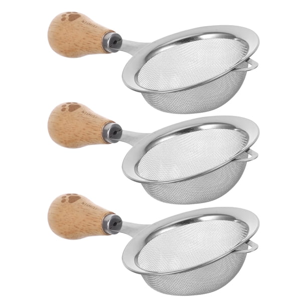 YSNOOWE 3Ud Coladores Fino De Malla Acero Inoxidable Con Mango De Madera Para Cocina Hogar