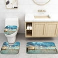thumbnail image 5 of FMSHPON Beach Landscape Sunset 4 Piece Bathroom Set Shower Curtain Bath Rug Contour Mat and Toilet Lid Cover, 5 of 8