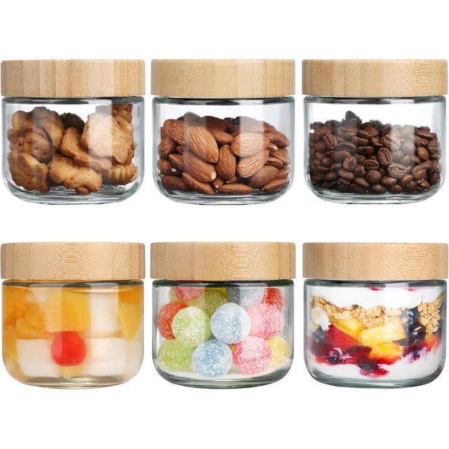 Frascos de Vidrio Herméticos con Tapa para Alimentos - Incluye Etiquetas - Ideal para Café, Especias, Azúcar, Avena, Té, Yogur, Granos