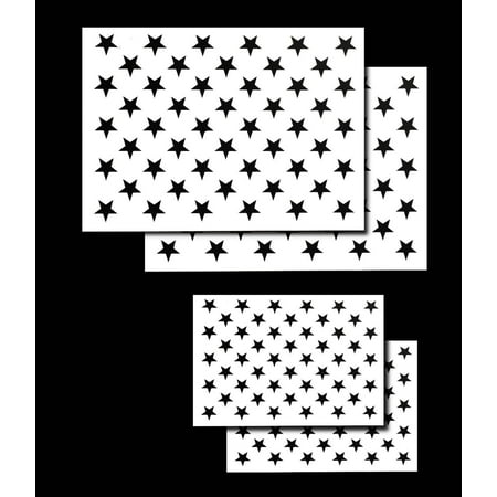 4 PACK Spray Airbrush Painting Stencils American Flag 50 US Stars Small & Large