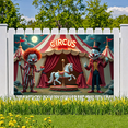 thumbnail image 2 of Colorful Theme Circus Banner Clown Design Decorative Elements Red Curtains Party Decoration Carnival for Kids Party Indoor Decoration Birthday Celebration, 2 of 9