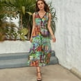 thumbnail image 3 of Tiki Hut Vintage Retro Art Dress Summer Street Style Bohemia Long Dresses Female Sleeveless Printed Maxi Dress, 3 of 9