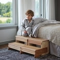 thumbnail image 6 of 32 Inch Wooden Two-Step Stool for Adults and Kids, Wider Anti-Slip Bedside Steps and Spa Stairs, 6 of 12