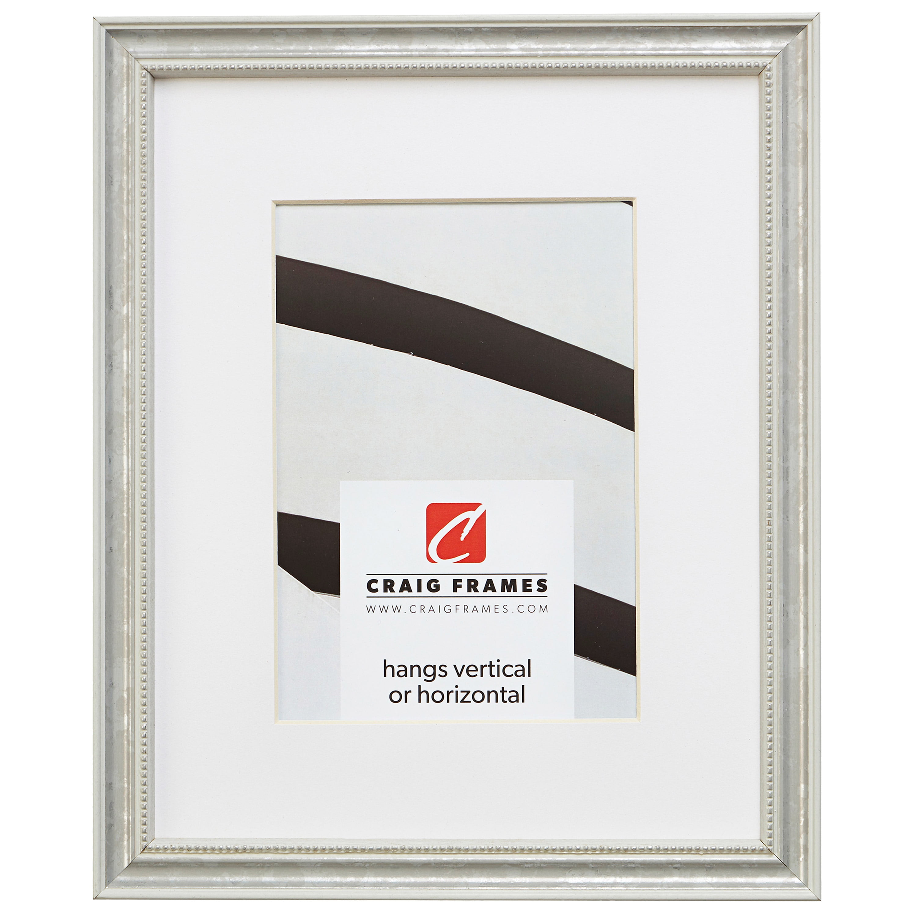 Craig Frames 314WH 12x18 inch Ornate White and Silver Picture Frame