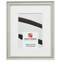 Craig Frames 314WH 20x24 inch Ornate White and Silver Picture Frame Matted for a 16x20 Photo
