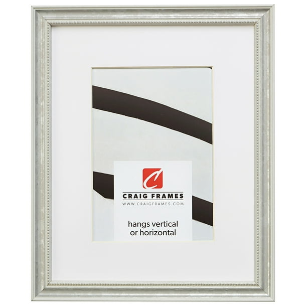 Craig Frames 314WH 10x13 inch Ornate White and Silver Picture Frame