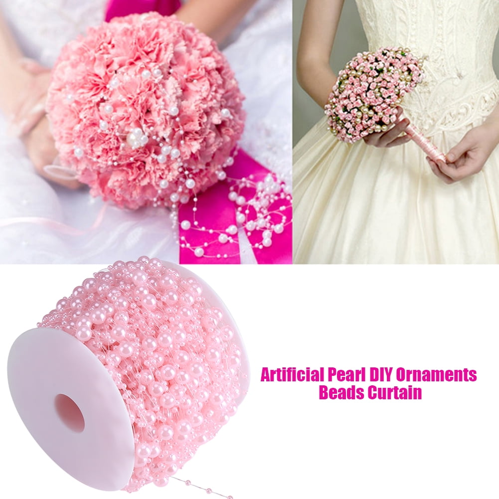 Zerone 60m Roll 8 3mm Artificial Pearl DIY Ornaments Beads Curtain