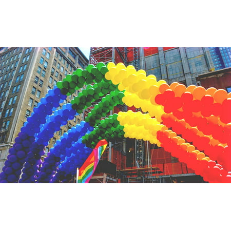 Canvas Print Gay NYC Flag Rainbow Pride New York City Stretched Canvas 10 x