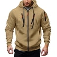 thumbnail image 4 of XAOFW Men's Hoodies Sweatshirts Solid Color Zipper Hoodie Drawstring Casual Classic Pullover Long Sleeve Hooded Sweatshirt With Pockets Fashionable Cozy Outdoor Activities Tops, 4 of 4