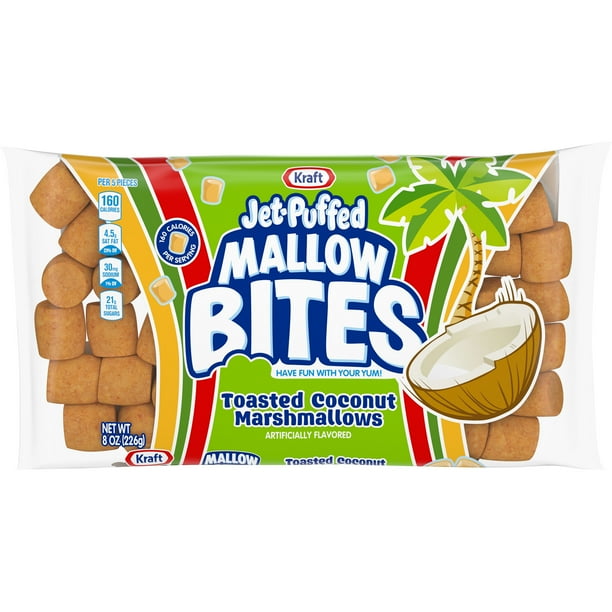 JetPuffed Mallow Bites Toasted Coconut Marshmallows, 8 oz Bag