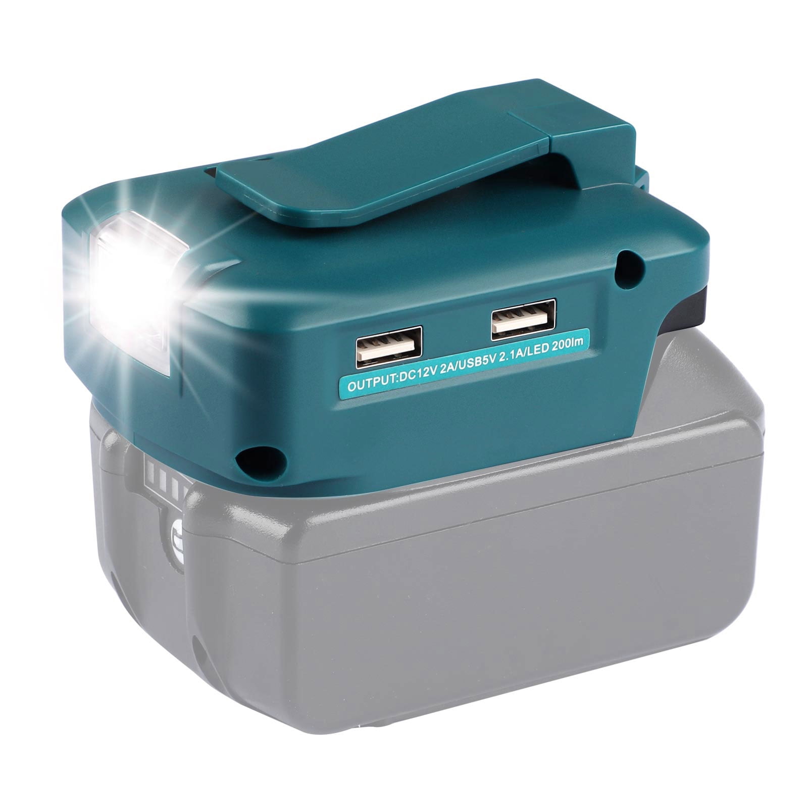 Battery Adapter with LED Light Dual USB Type-C Port For Makita/Dewalt/Bosch/Milwaukee/Black Decker 18V 20V Li-ion Battery